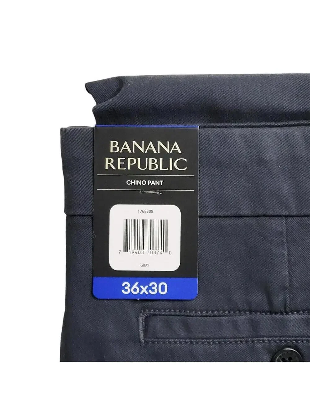 Banana Republic Mens Chino Pants Size 36x30 Gray Straight Slim NEW Stretch Fit